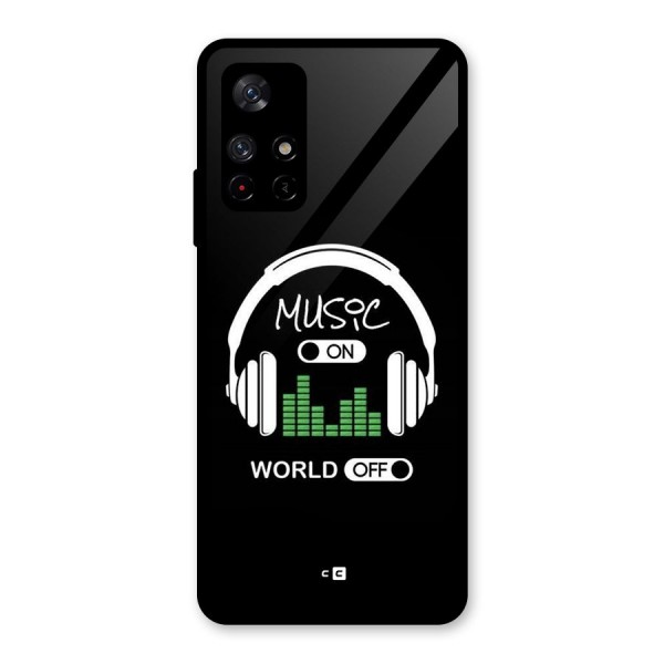 Music On World Off Glass Back Case for Redmi Note 11T 5G