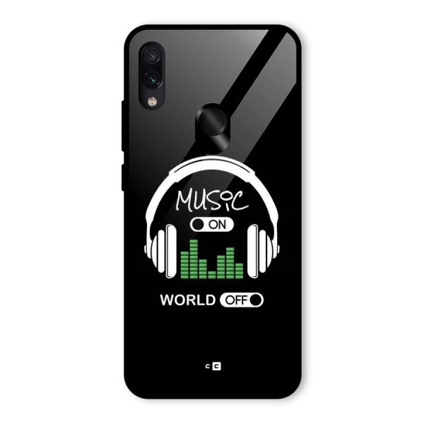 Music On World Off Glass Back Case for Redmi Note 7S