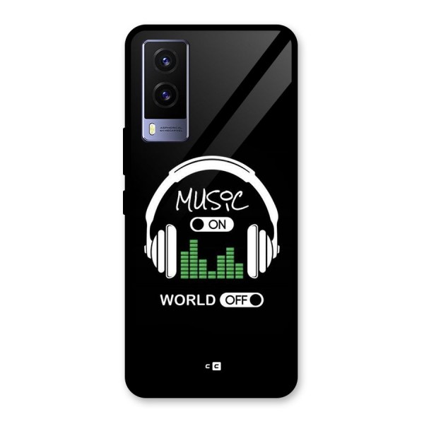 Music On World Off Glass Back Case for Vivo V21e 5G