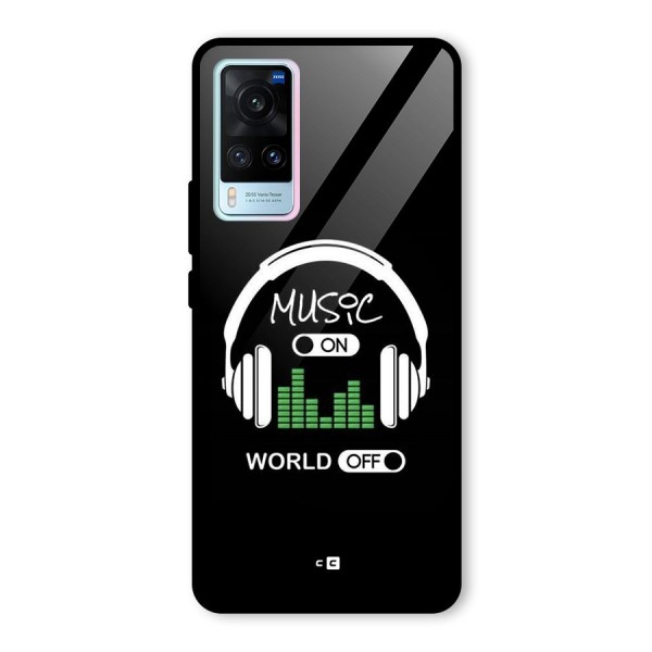 Music On World Off Glass Back Case for Vivo X60