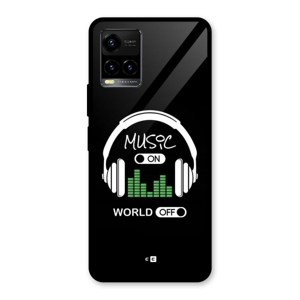 Music On World Off Glass Back Case for Vivo Y21T