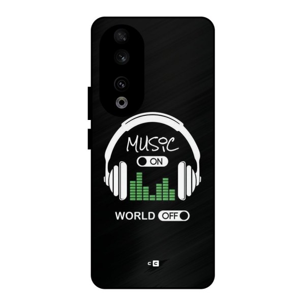 Music On World Off Metal Back Case for Honor 90