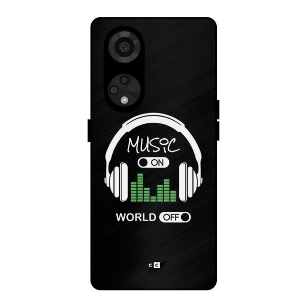 Music On World Off Metal Back Case for Reno8 T 5G