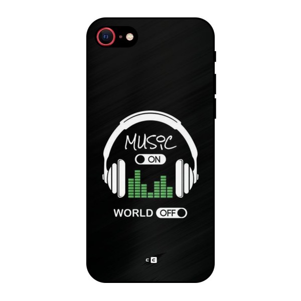 Music On World Off Metal Back Case for iPhone 8