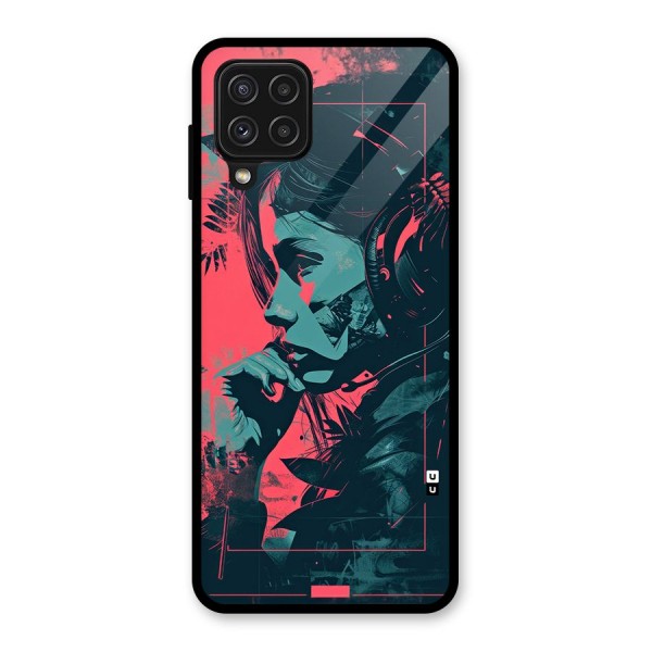 Musical Illustration Glass Back Case for Galaxy A22 4G