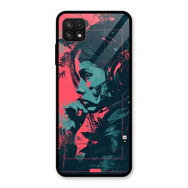 Musical Illustration Glass Back Case for Galaxy A22 5G