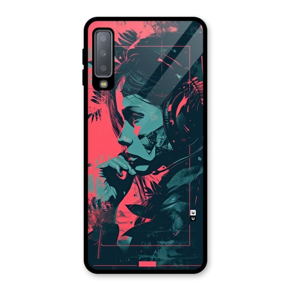 Musical Illustration Glass Back Case for Galaxy A7 (2018)