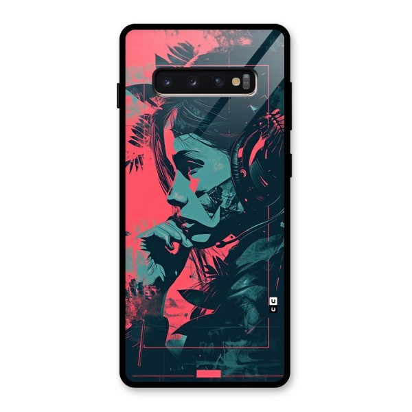 Musical Illustration Glass Back Case for Galaxy S10 Plus