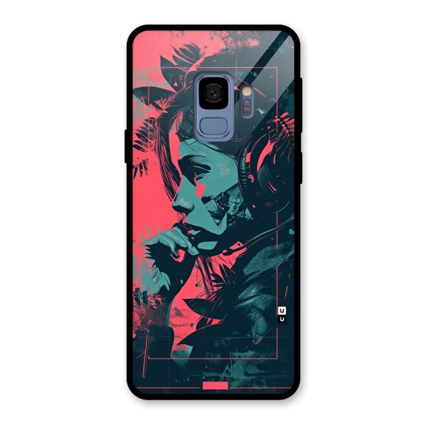 Musical Illustration Glass Back Case for Galaxy S9