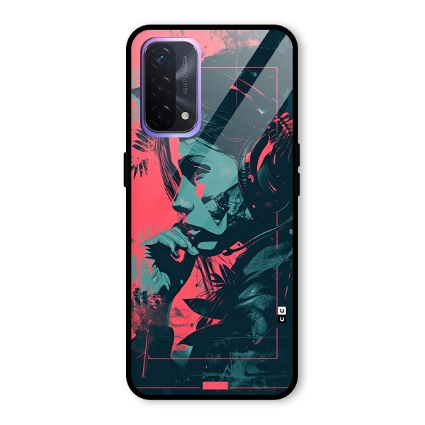 Musical Illustration Glass Back Case for Oppo A74 5G