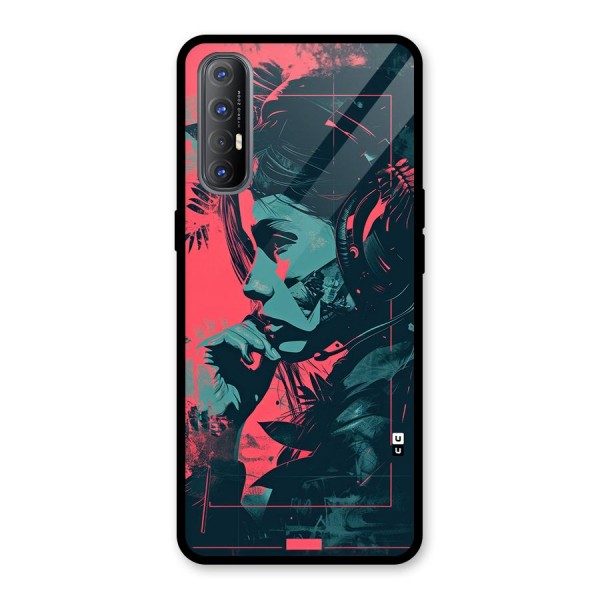 Musical Illustration Glass Back Case for Oppo Reno3 Pro