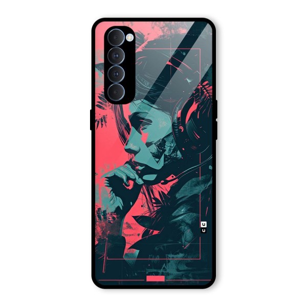 Musical Illustration Glass Back Case for Oppo Reno4 Pro