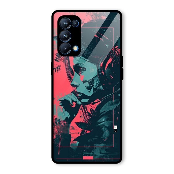 Musical Illustration Glass Back Case for Oppo Reno5 Pro 5G