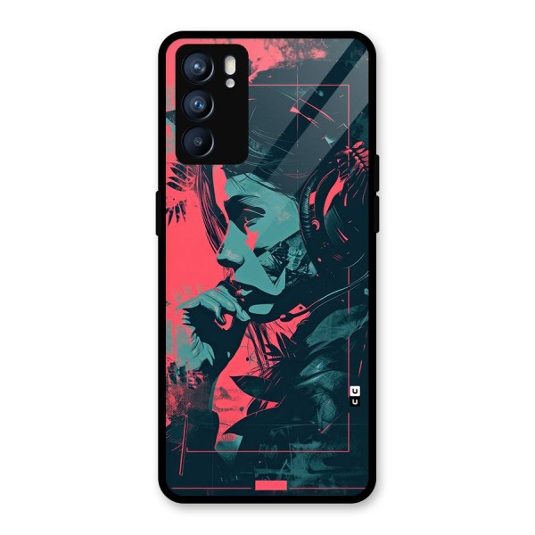 Musical Illustration Glass Back Case for Oppo Reno6 5G