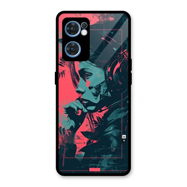 Musical Illustration Glass Back Case for Oppo Reno7 5G