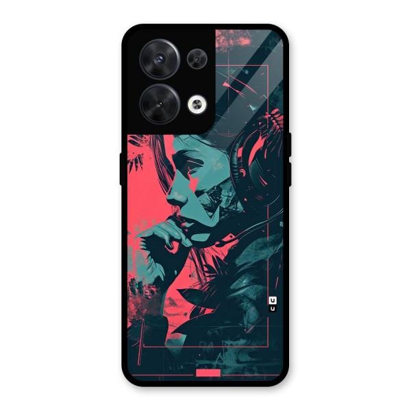 Musical Illustration Glass Back Case for Oppo Reno8 5G