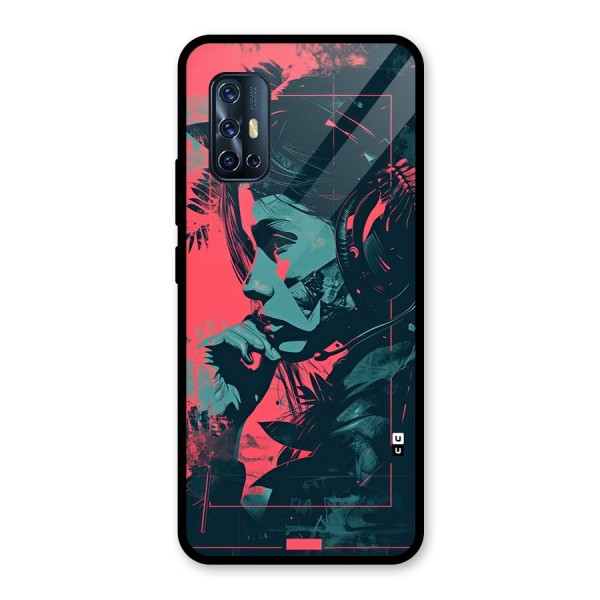 Musical Illustration Glass Back Case for Vivo V17