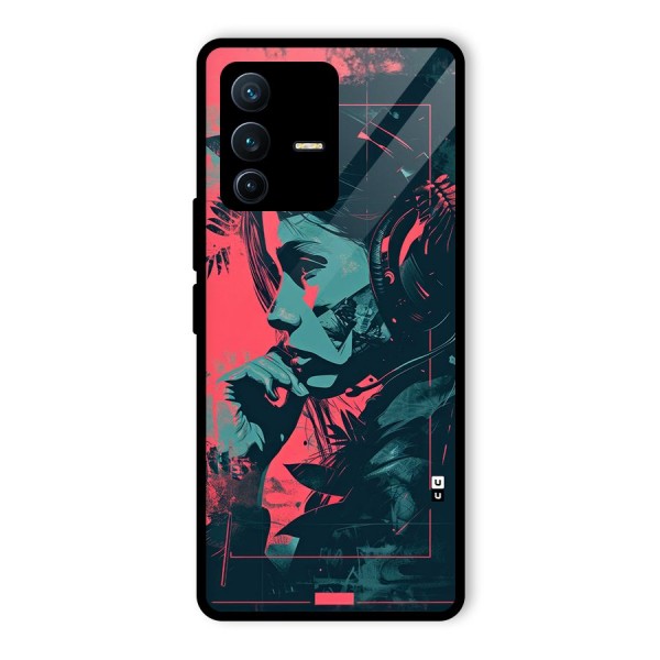 Musical Illustration Glass Back Case for Vivo V23 Pro