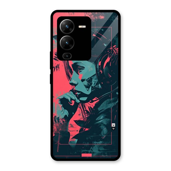 Musical Illustration Glass Back Case for Vivo V25 Pro