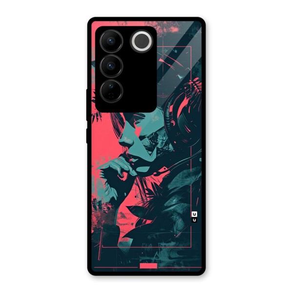 Musical Illustration Glass Back Case for Vivo V27 Pro