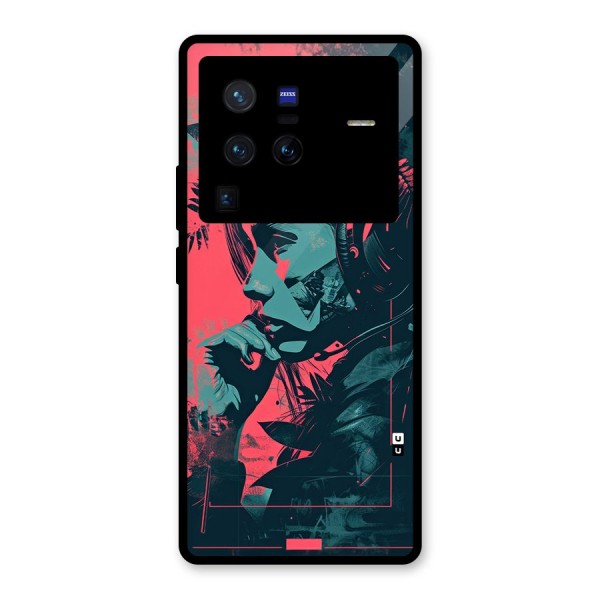 Musical Illustration Glass Back Case for Vivo X80 Pro