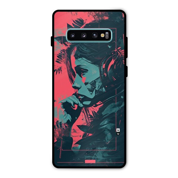 Musical Illustration Metal Back Case for Galaxy S10 Plus