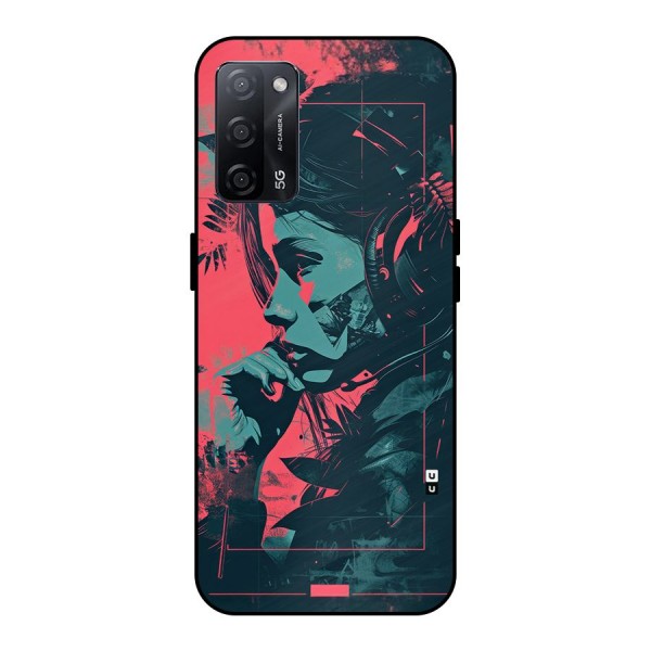 Musical Illustration Metal Back Case for Oppo A53s 5G