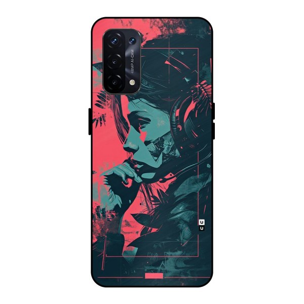 Musical Illustration Metal Back Case for Oppo A74 5G