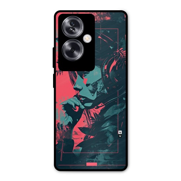 Musical Illustration Metal Back Case for Oppo A79 5G