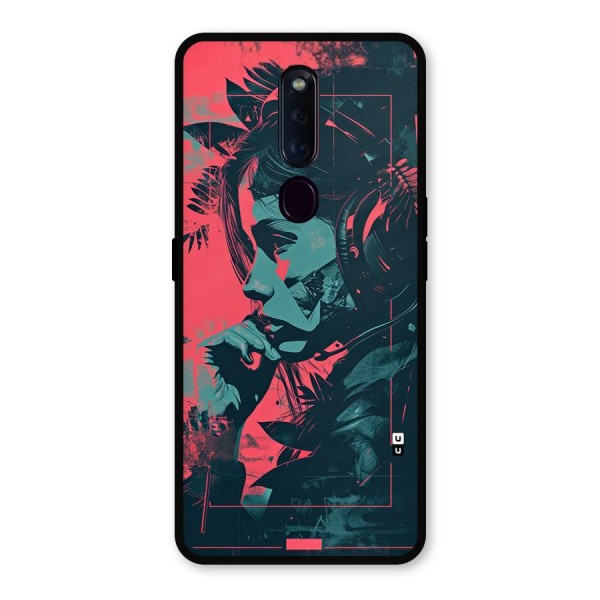 Musical Illustration Metal Back Case for Oppo F11 Pro