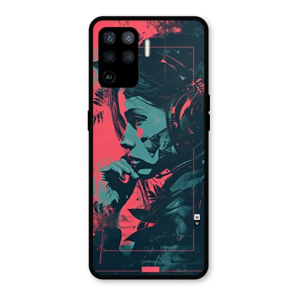 Musical Illustration Metal Back Case for Oppo F19 Pro