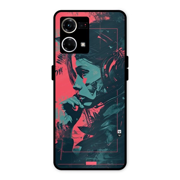 Musical Illustration Metal Back Case for Oppo F21s Pro 4G