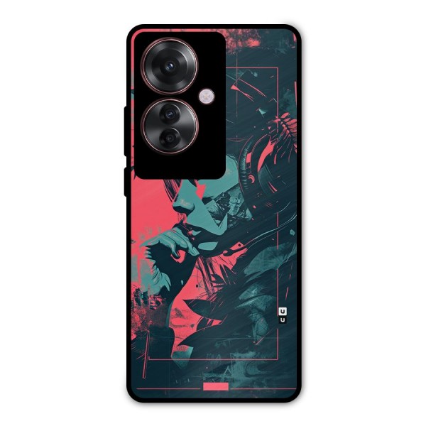 Musical Illustration Metal Back Case for Oppo F25 Pro