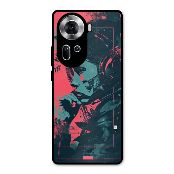 Musical Illustration Metal Back Case for Oppo Reno11 5G