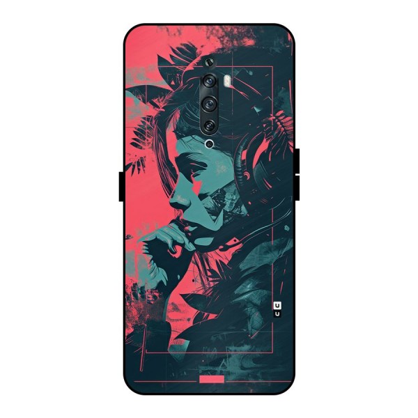 Musical Illustration Metal Back Case for Oppo Reno2 F