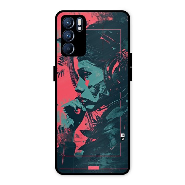 Musical Illustration Metal Back Case for Oppo Reno6 5G