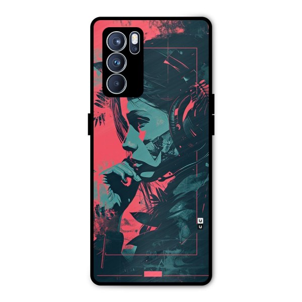 Musical Illustration Metal Back Case for Oppo Reno6 Pro 5G