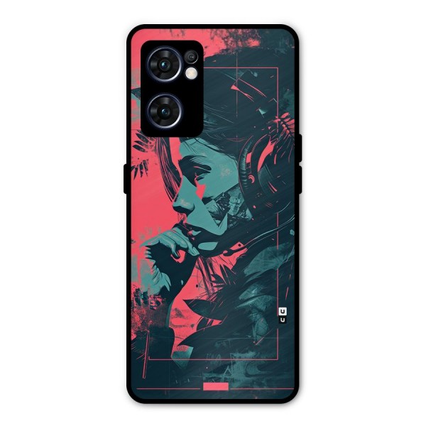 Musical Illustration Metal Back Case for Oppo Reno7 5G