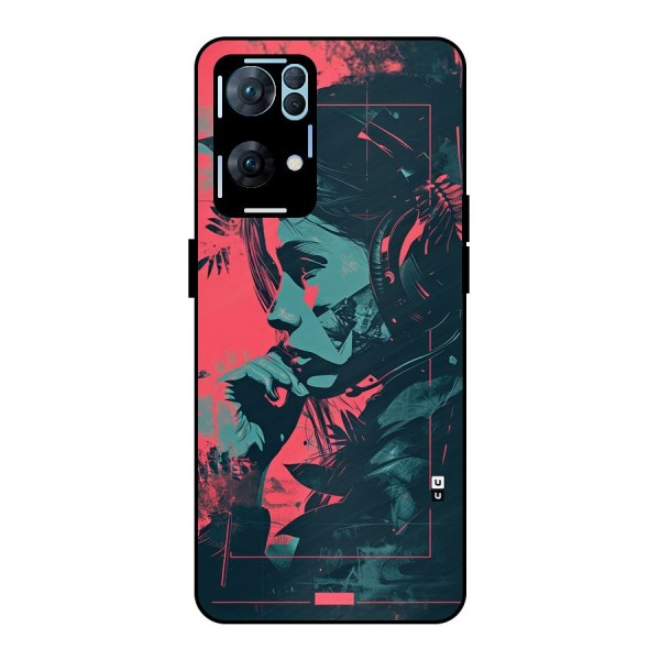 Musical Illustration Metal Back Case for Oppo Reno7 Pro 5G