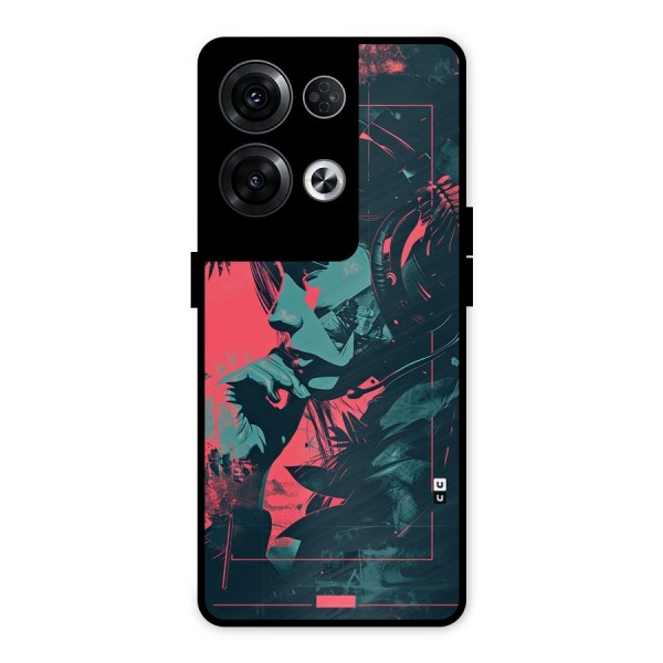 Musical Illustration Metal Back Case for Oppo Reno8 Pro 5G