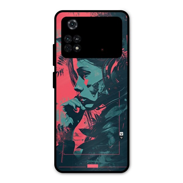 Musical Illustration Metal Back Case for Poco M4 Pro 4G