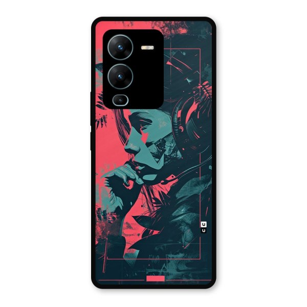 Musical Illustration Metal Back Case for Vivo V25 Pro