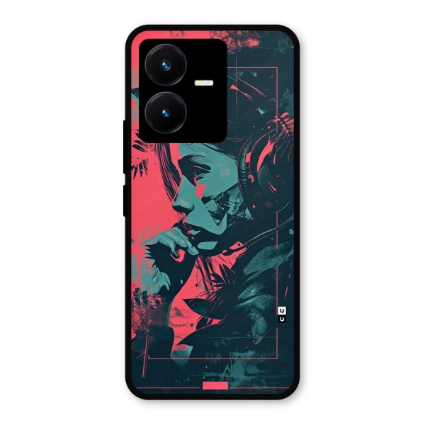 Musical Illustration Metal Back Case for Vivo Y22s