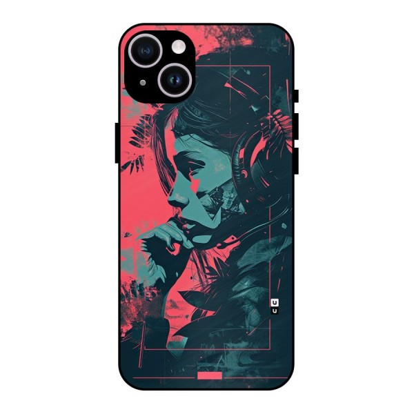 Musical Illustration Metal Back Case for iPhone 14 Plus