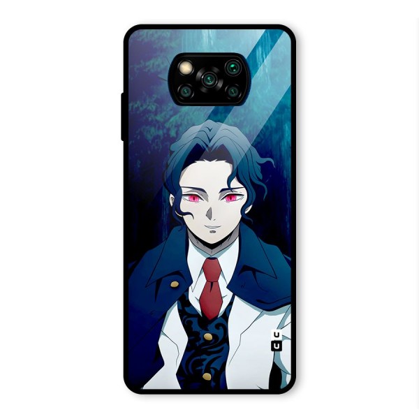 Muzan Kibutsuji Glass Back Case for Poco X3 Pro