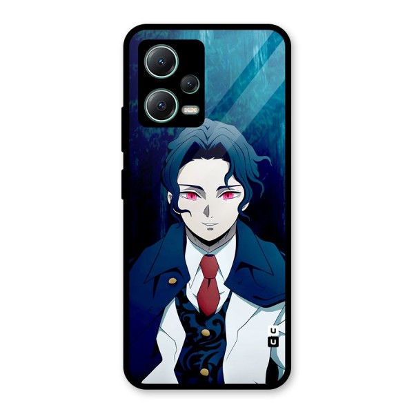 Muzan Kibutsuji Glass Back Case for Poco X5