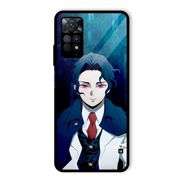 Muzan Kibutsuji Glass Back Case for Redmi Note 11 Pro