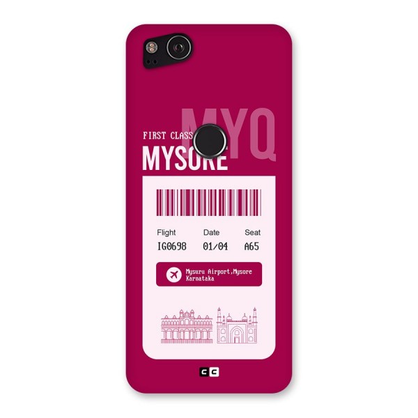 Mysore Boarding Pass Back Case for Google Pixel 2