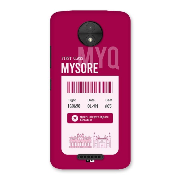 Mysore Boarding Pass Back Case for Moto C
