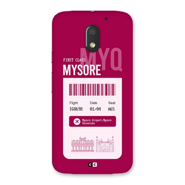 Mysore Boarding Pass Back Case for Moto E3 Power